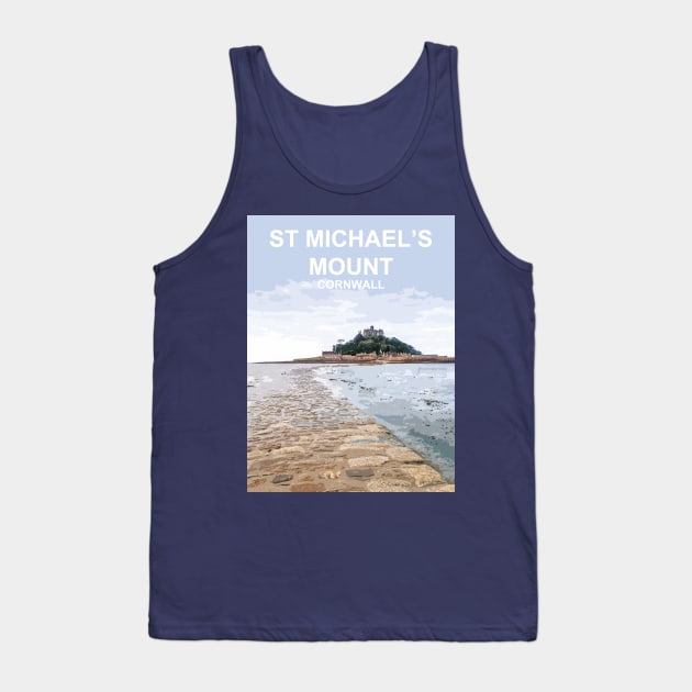 St Michaels Mount Summer Cornwall art gift. Marazion Tank Top by BarbaraGlebska